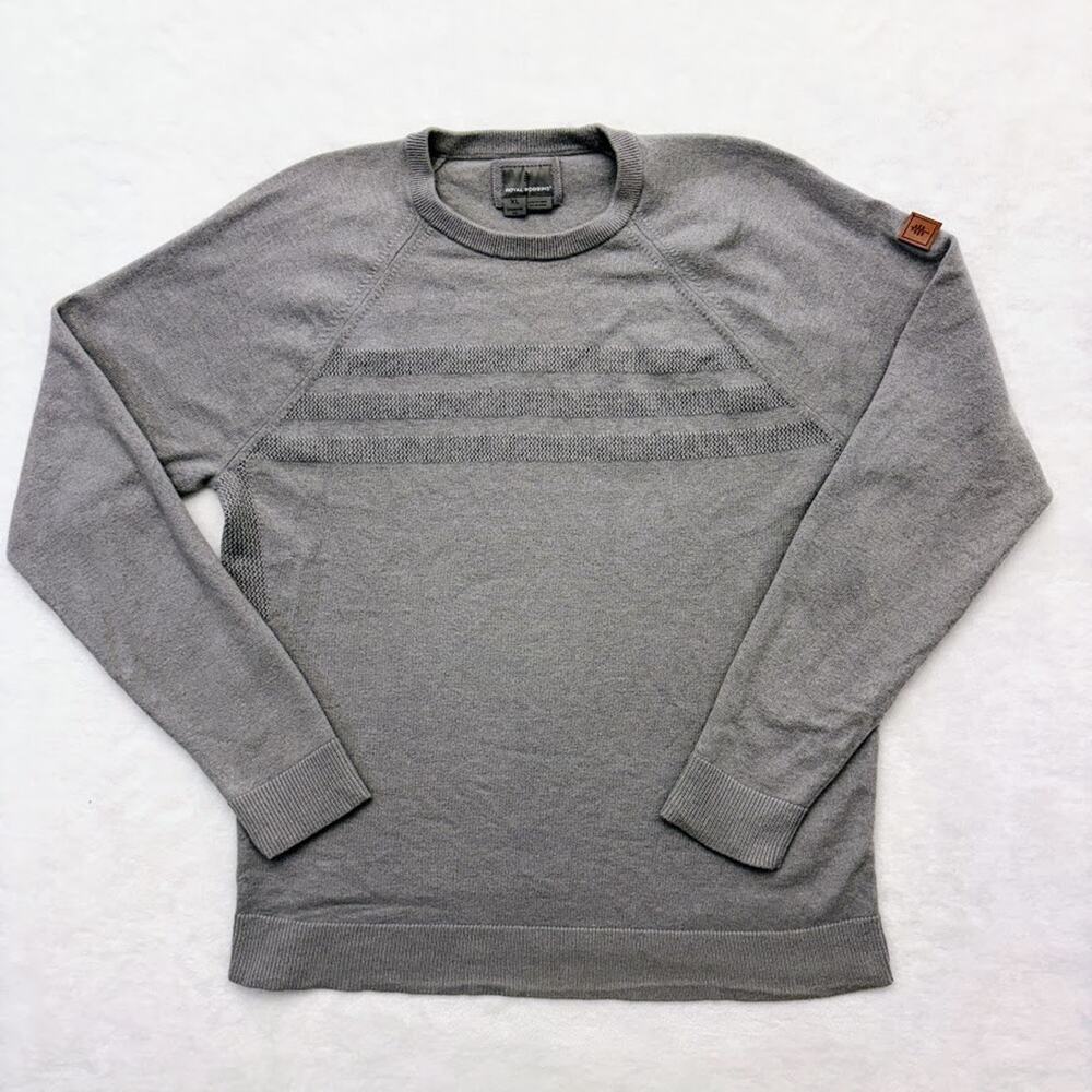 Royal Robbins Ventour Sweater Men's XL Gray Merino Wool Crewneck Sweater